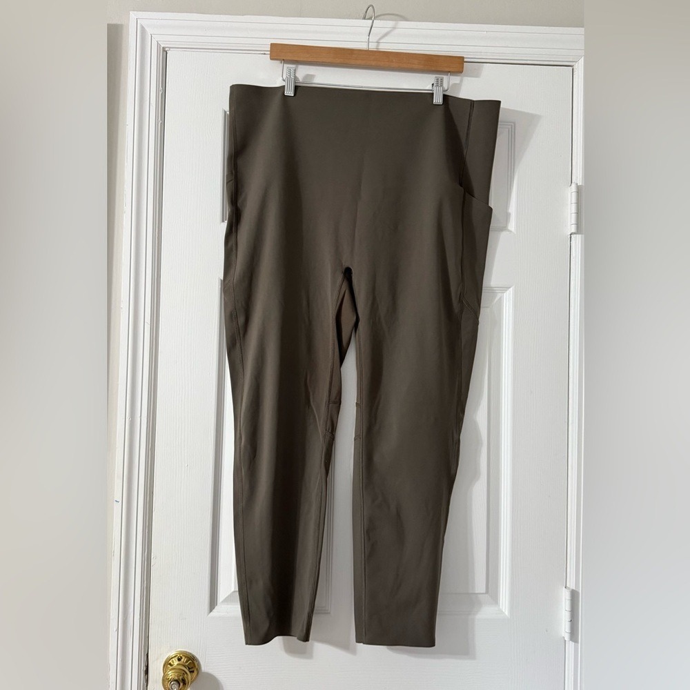 SPANX‎ Every Wear Knockout Leggings Brown Plus Size Gym Athletic Workout pockets